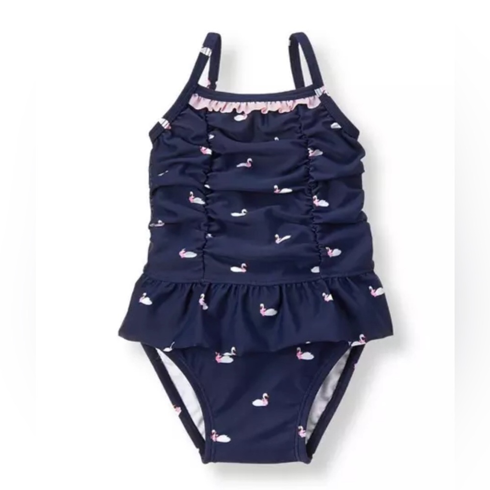 Janie and Jack Baby Girl Swan Swimsuit